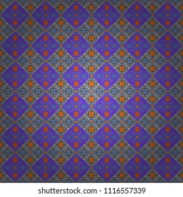 Grid digital paper, textile print, design. Raster repeated shapes and lines seamless background. Geometric seamless surface pattern design with retro yellow, beige and blue colors rhombuses ornament.
