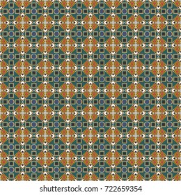 Grid digital paper, textile print, design. Vector repeated shapes and lines seamless background. Geometric seamless surface pattern design with retro blue, beige and yellow colors rhombuses ornament.