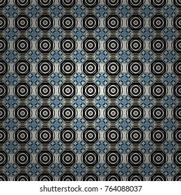 Grid digital paper, textile print, design. Vector repeated shapes and lines seamless background. Geometric seamless surface pattern design with retro blue, gray and black colors rhombuses ornament.