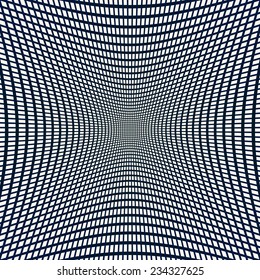 Grid with distortion, hollowed surface.