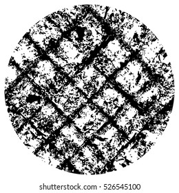 Grid distress diagonal overlay stamp texture for your design. EPS10 vector. 