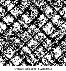 Grid distress diagonal overlay texture for your design. EPS10 vector. 
