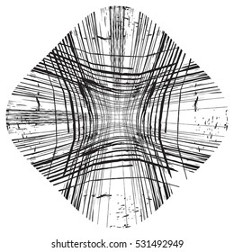 Grid distress diagonal stamp overlay texture for your design. EPS10 vector. 