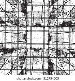 Grid distress overlay texture for your design. EPS10 vector. 