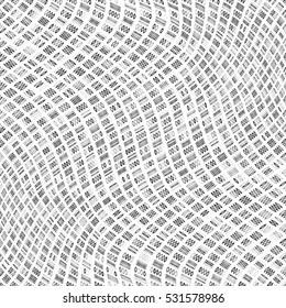 Grid distress wavy diagonal overlay texture for your design. EPS10 vector. 