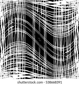 Grid distress wavy diagonal overlay texture for your design. EPS10 vector. 