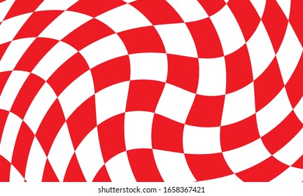 grid dizzy white and red color background vector
