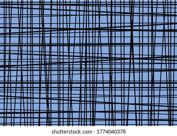 Dibujo de cuadrícula con líneas negras irregulares. Ilustración vectorial.