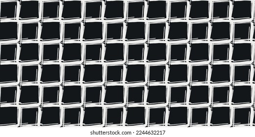 The grid drawn with a white marker. Vector seamless print for various surfaces. Stylish print for textiles, pillows, notebooks, cups, wallpapers, packaging, digital backgrounds.