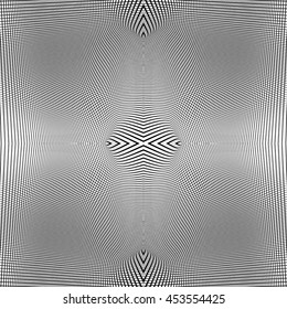 Grid of dynamic lines. Seamlessly repeatable mesh pattern. Distorted, warped cellular, reticulated background.