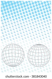 grid earth globe icons on color halftone background