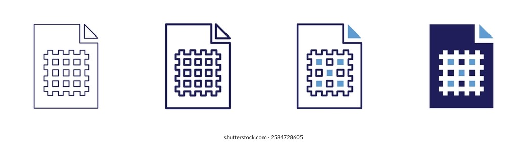 Grid efficiency icon in 4 different styles. Thin Line, Line, Bold Line, Duotone. Duotone style. Editable stroke.