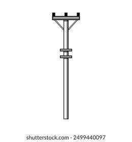 grid electric pylon cartoon. industry line, pole supply, distribution cable grid electric pylon sign. isolated symbol vector illustration