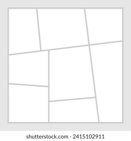 grid empty photo frame template organize gallery pictures vector