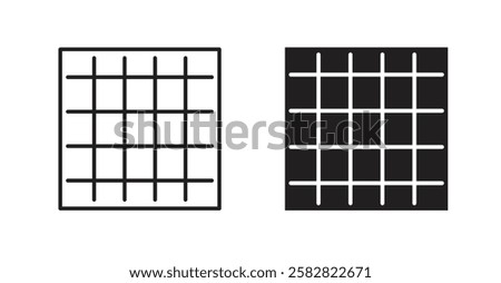 Grid filled and outlined icons vectors on white background