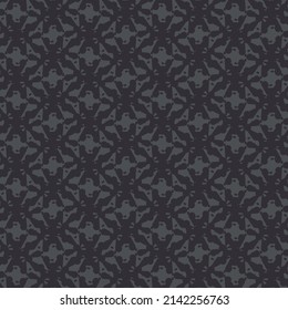 Grid floral pattern in shades of indigo blue. Upholstery fabric texture. Abstract vector.