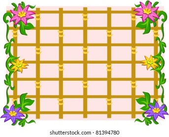 Grid Frame with Flowers