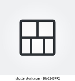 Grid and frame icon set vector isolated with line style and black color