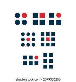 Grid and frame icons set in flat style. Stock vector illustration isolated