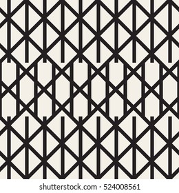 Grid geometric seamless pattern. Vector monochrome background.