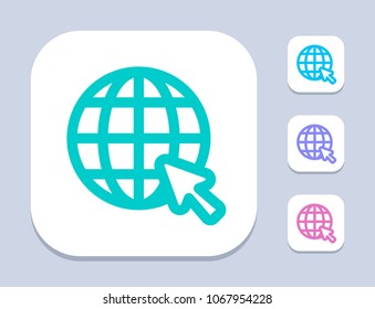 Grid Globe & Cursor -  A professional, pixel-aligned icon.