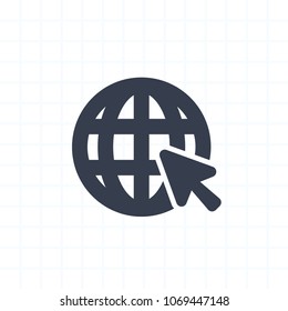 Grid Globe & Cursor - Segment Icons. A professional, pixel-aligned icon.