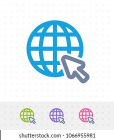 Grid Globe & Cursor - Zap Duo Icons. A professional, pixel-aligned icon.