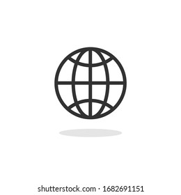 Grid globe icon symbol vector