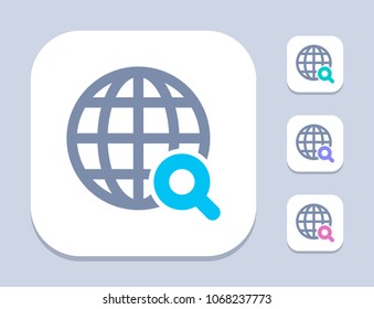 Grid Globe & Magnifier - Bright Icons. A professional, pixel-aligned icon.