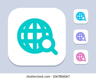 Grid Globe & Magnifier - LED Icons. A professional, pixel-aligned icon.