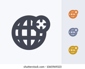 Grid Globe & Target - Glyph Icons. A professional, pixel-aligned icon.