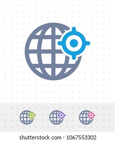 Grid Globe & Target - Mix Icons. A professional, pixel-aligned icon.