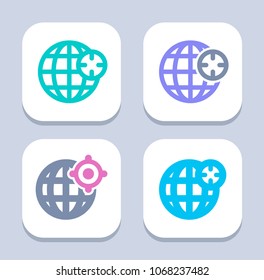 Grid Globe & Target - Neon & LED Icons. A professional, pixel-aligned icon.