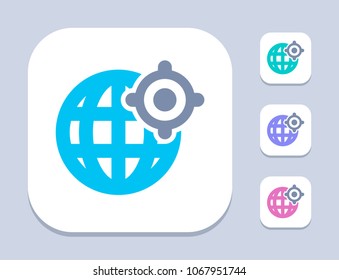 Grid Globe & Target -  A professional, pixel-aligned icon.
