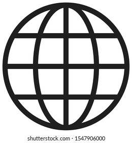 Grid globe vector icon isolated on white background