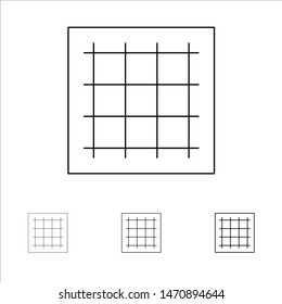Grid, Graph, Drawing, area, software Bold and thin black line icon set. Vector Icon Template background