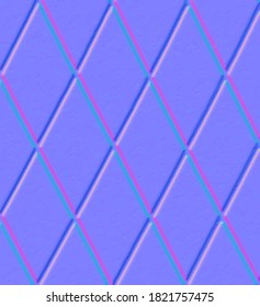 Grid and Grill pattern in normal map, Geometric marble floor and Wall with squares of Normal map