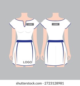 grid grils apparel o neck blue