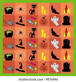 A grid of halloween icons