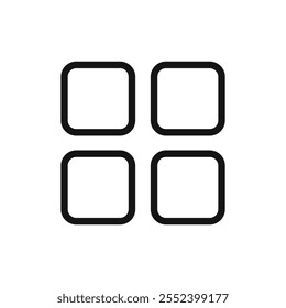 Grid icon black and white vector outline sign