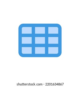 Grid icon in blue style about camera, use for website mobile app presentation