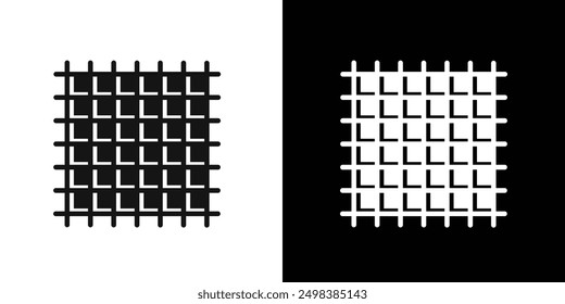 Conjunto de símbolos de línea plana de icono de cuadrícula.