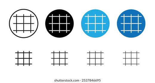 Grid icon Flat simple outline set