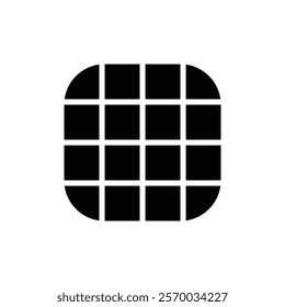 Grid icon Flat simple outline set