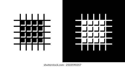 Grid icon Flat vector set outline