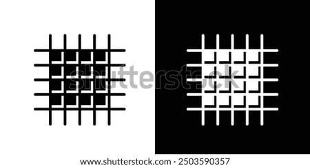 Grid icon Flat vector set outline