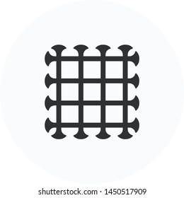 Grid icon, jail flat symbol vector design. Great for mobile app, web design, print materials, etc.
