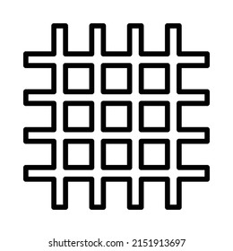 Icono de cuadrícula. Diseño De Estilo De Arte De Línea Aislado En Fondo Blanco