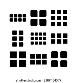 icono de cuadrícula o logotipo símbolo de signo aislado ilustración vectorial - Colección de iconos vectoriales de estilo negro de alta calidad

