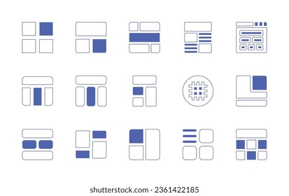 Grid icon set. Duotone style line stroke and bold. Vector illustration. Containing menu, layout, guide book, fluid, grid, table. - Powered by Shutterstock - Get 15% off with code: PIKWIZARD15